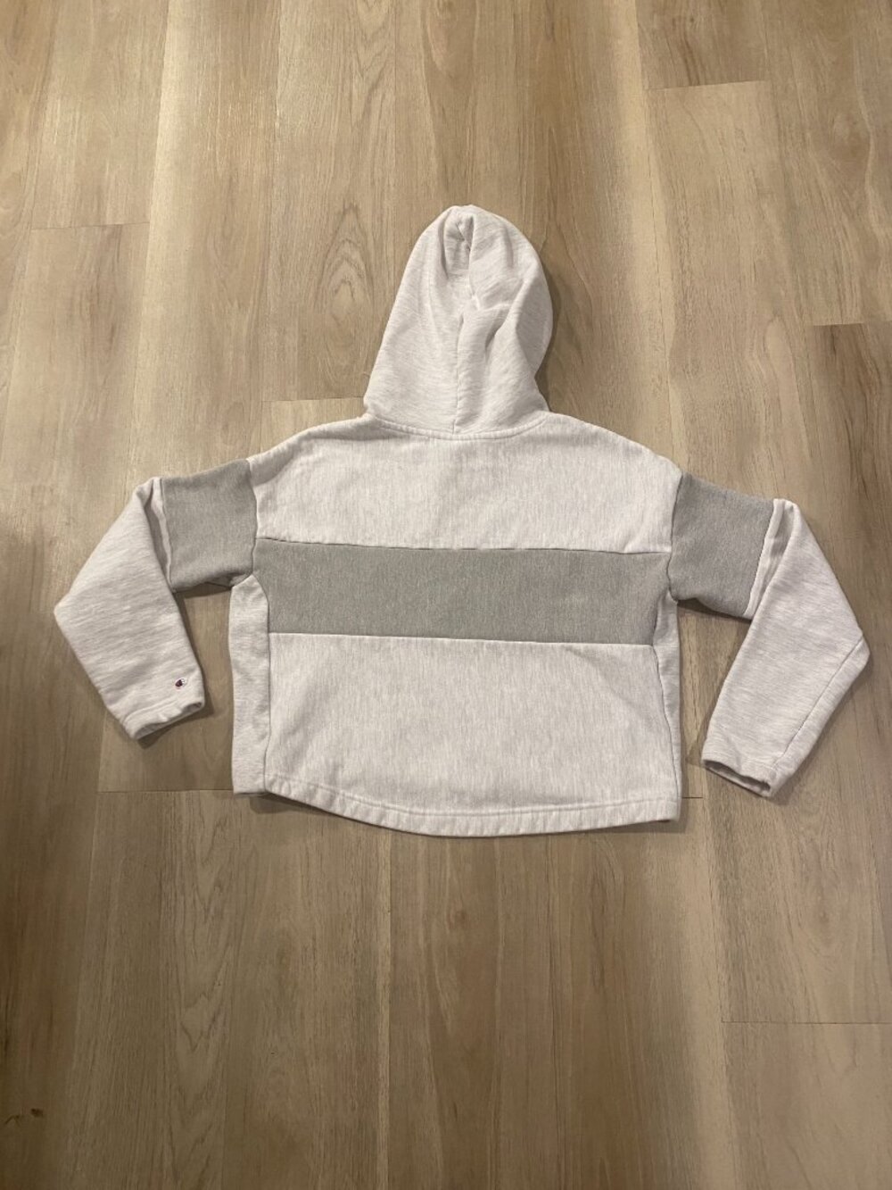 Champion Reverse Weave Georgetown University Hoodie M Gray Cropped Boxy Sweatshi - Picture 5 of 5